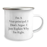 Funny Vice-Principal Gifts from Friends for Men - I Don't Argue, I Just Explain Why I'm Right Christmas Unique Mugs - Image 2